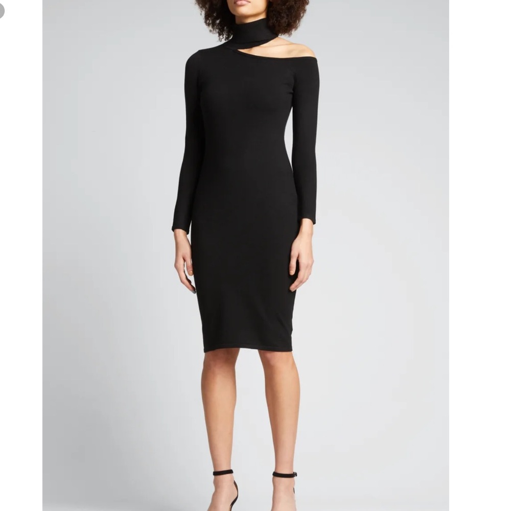 L'agence Annalise Sweater Dress Size L Women One Shoulder Long Sleeve In Black